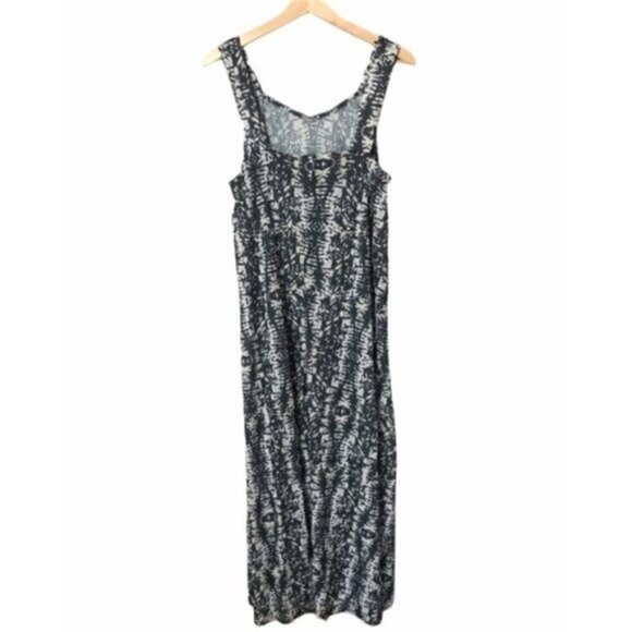 Zara Black & White Printed Trapeze Sleeveless Maxi Dress S - Picture 2 of 8